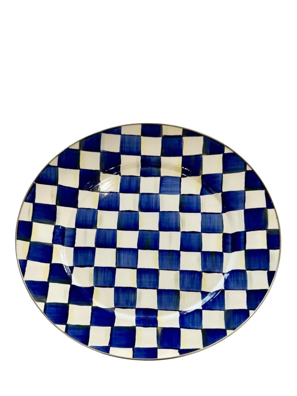 MacKenzie Childs RARE Discontinued Royal Check 16” Platter